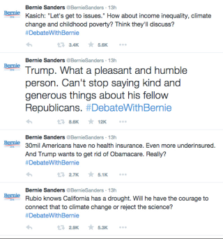 Illustration for article titled Bernie Sanders Tries to Live-Tweet Debate, Gives Up: 'I've Had It, I'm Going Home'